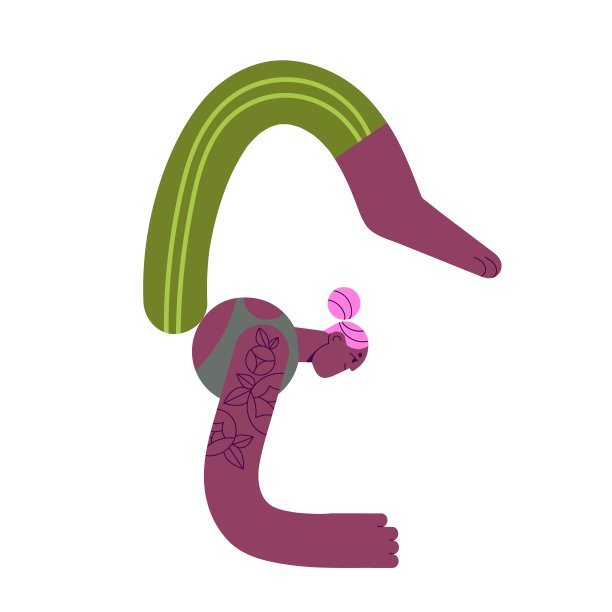 黑人女性在做瑜伽体式。非裔美国年轻女孩训练，锻炼蝎子的姿势，倒立的位置，身体姿势。平面矢量插图孤立在白色背景上图片下载