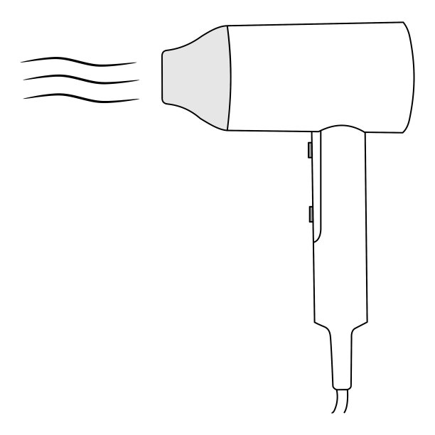 吹风机矢量线插图在白色背景图片下载