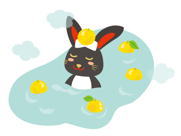 冬至时喝香橼热水的兔子。图片下载