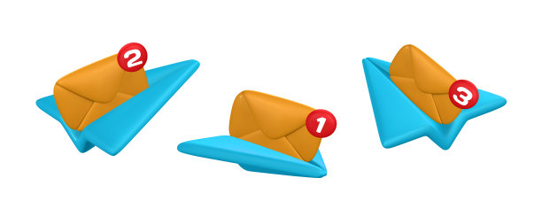 3d信封逼真的3d纸平面。社交媒体的概念。矢量图图片下载