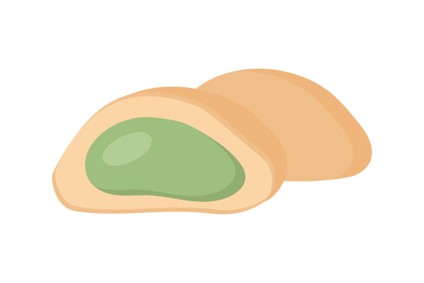 白色背景的亚洲美食麻糬甜点图片下载