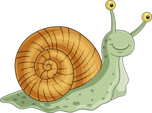 孤立在白色背景上的卡通蜗牛图片下载