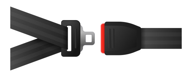 安全安全带孤立在白色背景的矢量插图。现实的无阻塞驱动安全带。黑色路带。汽车和飞机安全运输规则。图片下载