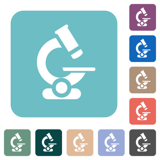 显微镜圆形正方形平面图标图片下载
