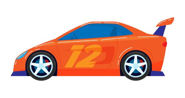 汽车，可靠的交通工具，便利的交通手段，高速交通，卡通矢量插画，白色隔离。图片下载