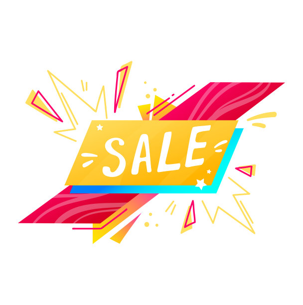 鲜艳的折扣横幅，夏季促销标语海报，产品促销，设计卡通矢量插图，孤立在白色。图片下载