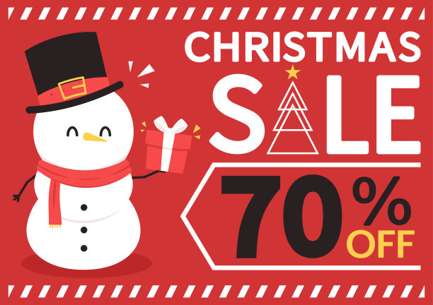 圣诞特卖海报。圣诞和新年销售礼品券，折扣券模板矢量插图。图片下载