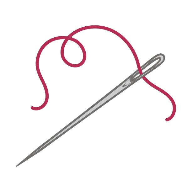 针和线。缝纫、针织、针线活。矢量插图的裁缝设备和供应隔离在白色图片下载