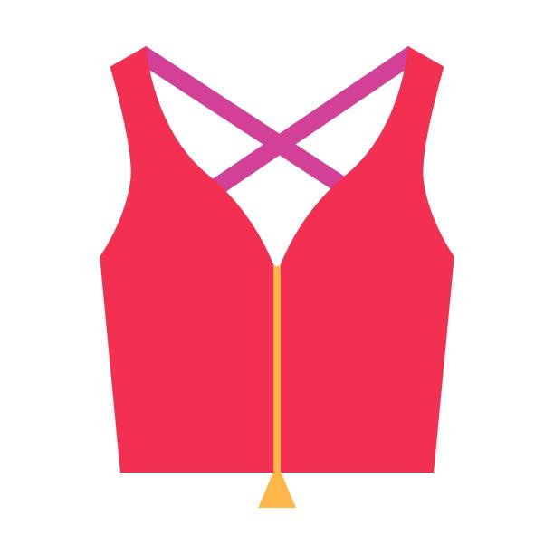 红色拉链上衣。男女服装和配饰。矢量插图的服装从衣柜孤立的白色图片下载