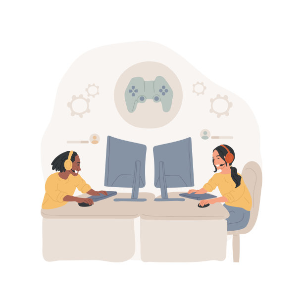 电子竞技俱乐部孤立卡通矢量插图。图片下载