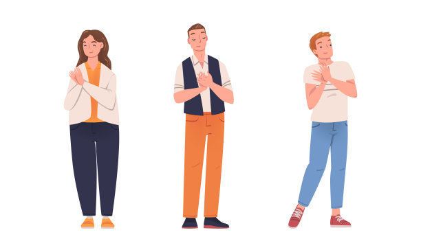 兴高采烈的商人男女拍手相迎。欢呼的人们鼓掌赞同平面矢量插图图片下载