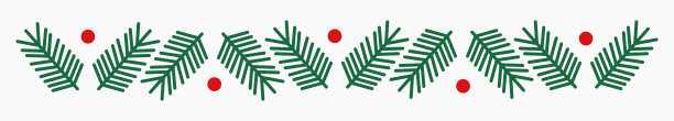 圣诞冷杉枝和红色浆果镶边设计。图片下载