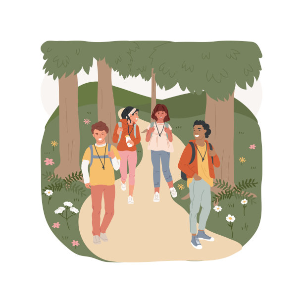 国家公园旅行孤立卡通矢量插图。图片下载