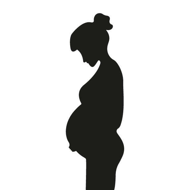 白色背景下的孕妇。矢量图图片下载