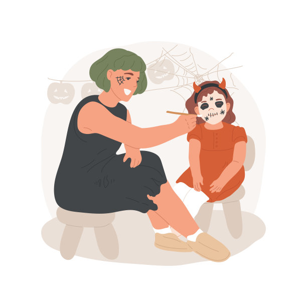 人脸画孤立的卡通矢量插图。图片下载