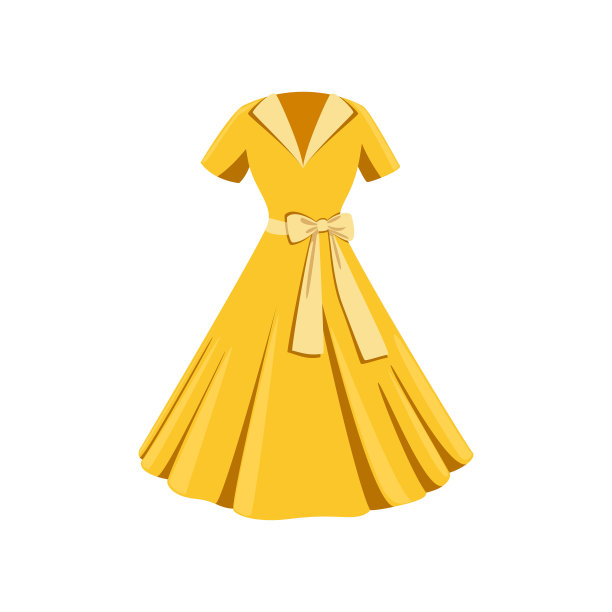 黄色女夏装卡通插画图片下载