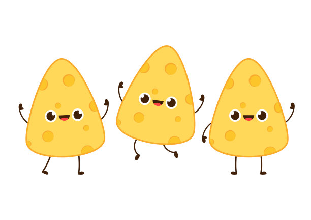 奶酪人物设计。白色背景的奶酪。的象征。吉祥物。图片下载