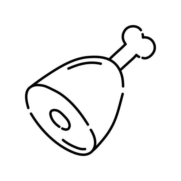 帕尔马火腿涂鸦图标。手绘黑色草图。矢量插图。图片下载