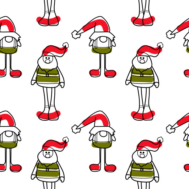 矢量轮廓和点无缝图案新年，圣诞节图片下载