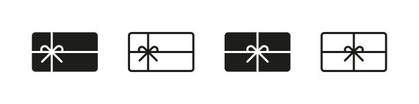 礼品卡图标。礼品券向量集。特别的礼物标志。图片下载