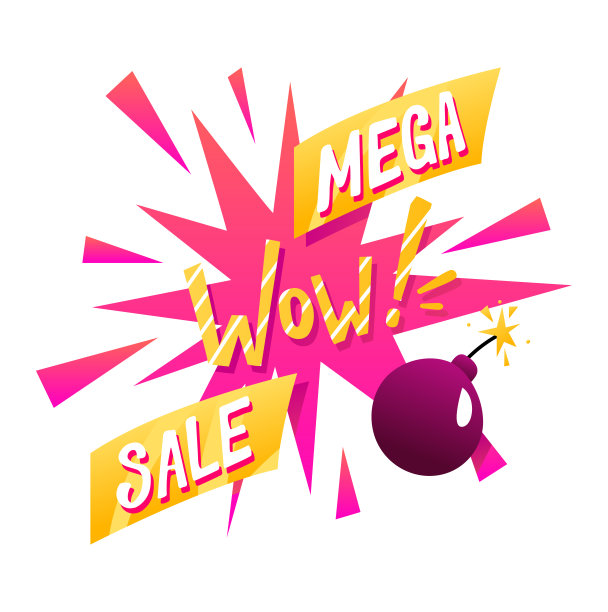 鲜艳的折扣横幅，夏季促销标语海报，产品促销，设计卡通矢量插图，孤立在白色。图片下载