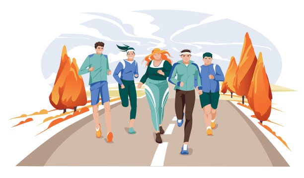 马拉松赛车组-平卡通现代的图片下载