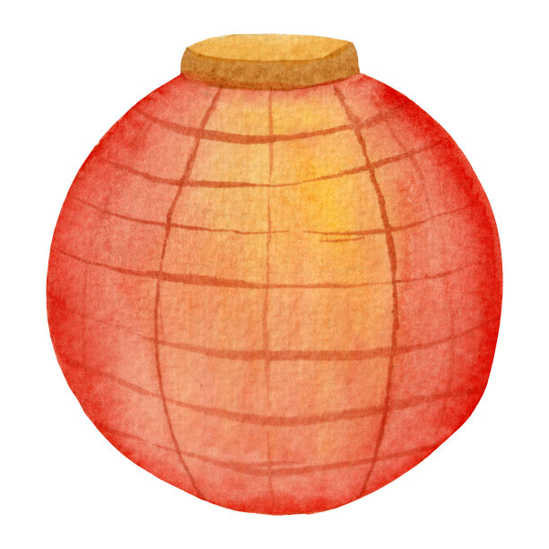 水彩画插图，红色的中国灯笼孤立在白色的背景。亚洲风格的灯笼，用于中国新年产品等。图片下载
