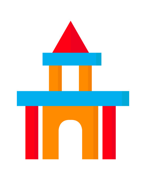 卡通玩具城堡。矢量图图片下载