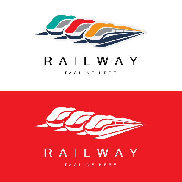 火车图标设计。快速列车轨道矢量，快速运输车辆插图，设计适合机车铁路公司陆路运输和快速运输图片下载