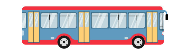 客运巴士及公共交通。矢量图图片下载