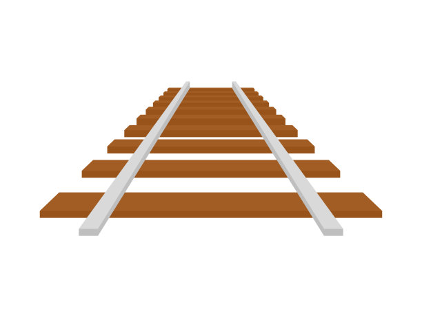 铁轨。铁路火车轨道。铁轨和枕木。矢量股票插图。图片下载