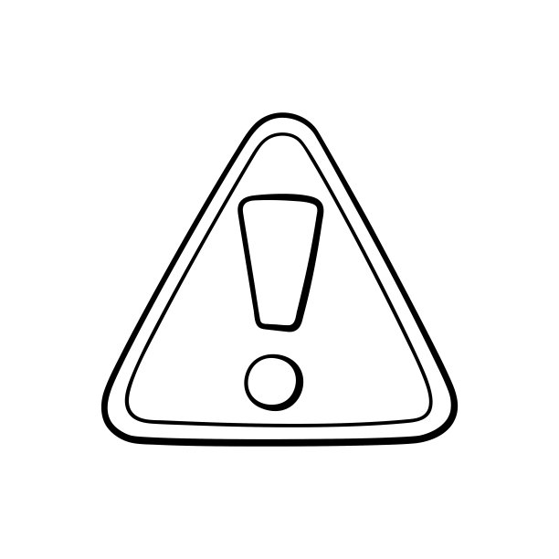 孤立矢量插图的感叹号注意标志。细线图标的设计，覆盖等。图片下载