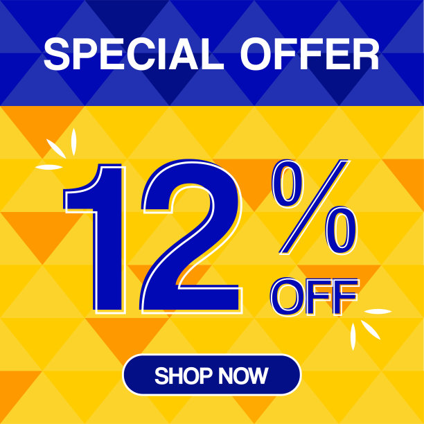 15%折扣特别优惠标签橙色和蓝色背景商店现在图片下载