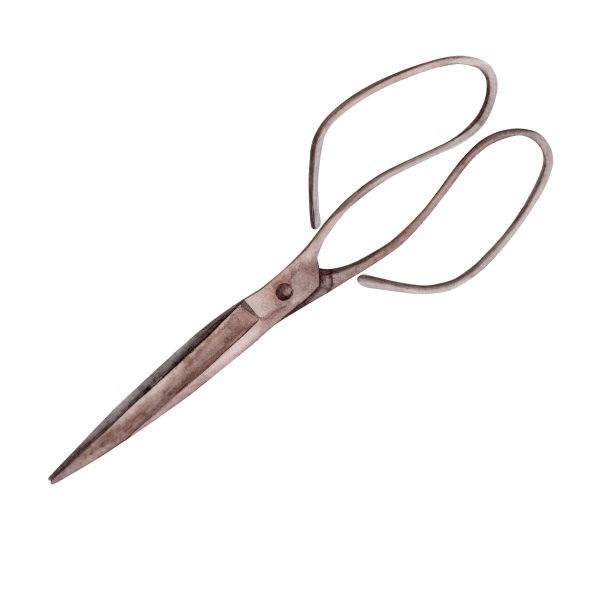 剪刀水彩。隔离。剪贴画插图。设计的菜单，烹饪博客，包装，纺织品，网页设计，网站，贴纸，邀请，图案，标志。手工绘制图片下载