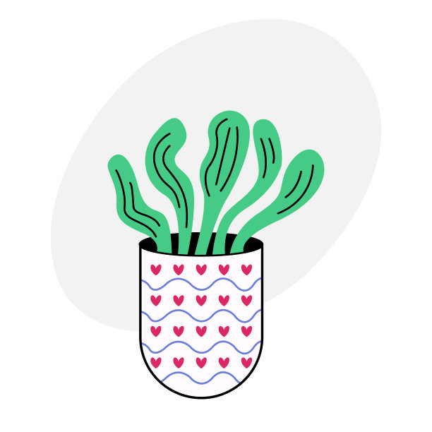 可爱的仙人掌涂鸦。白色背景上有线条和心形的卡通仙人掌。很酷的矢量插画在平面风格。图片下载