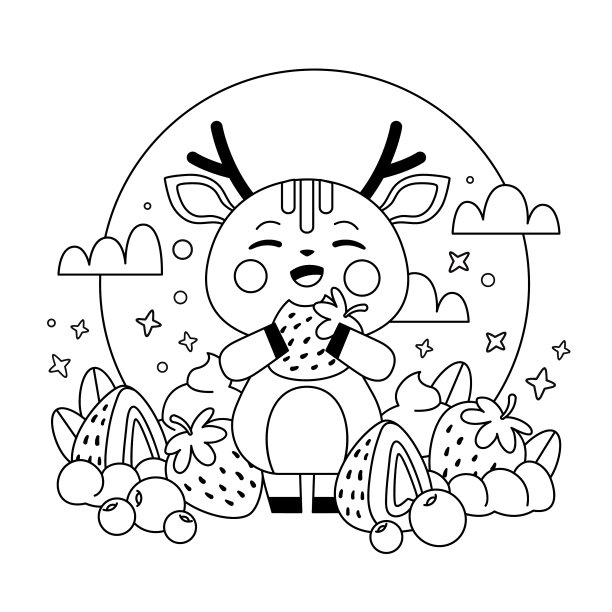 手绘卡哇伊填色书图片下载