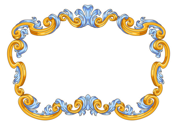 巴洛克风格的装饰性花框图片下载