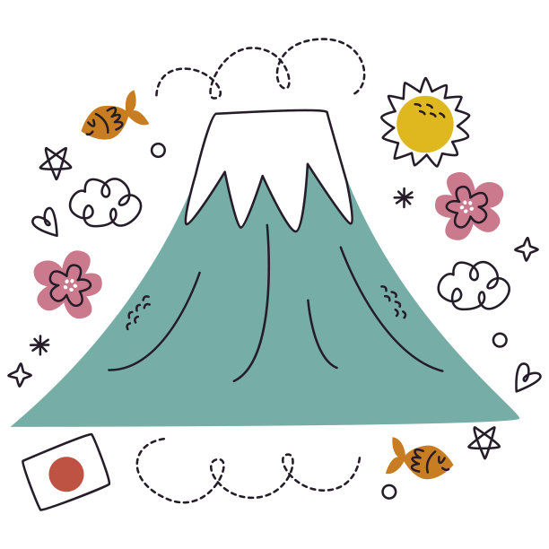 手绘日本元素套装图片下载