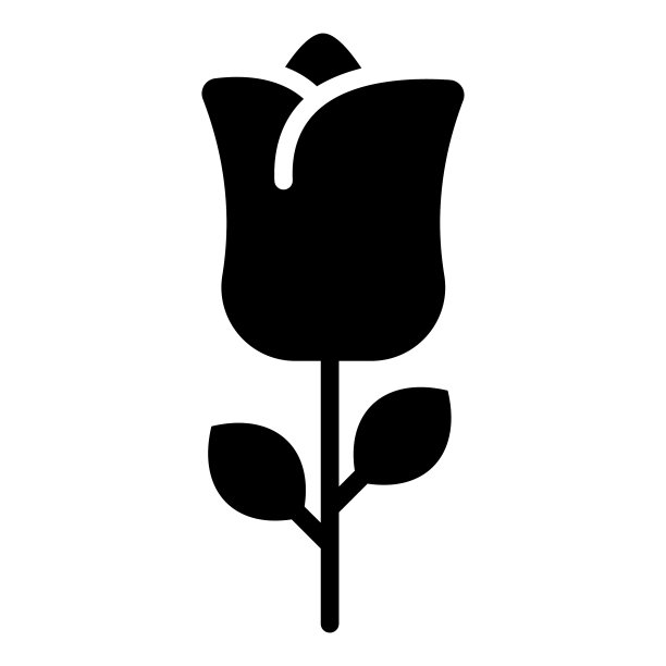 花玫瑰自然黑色图标图片下载