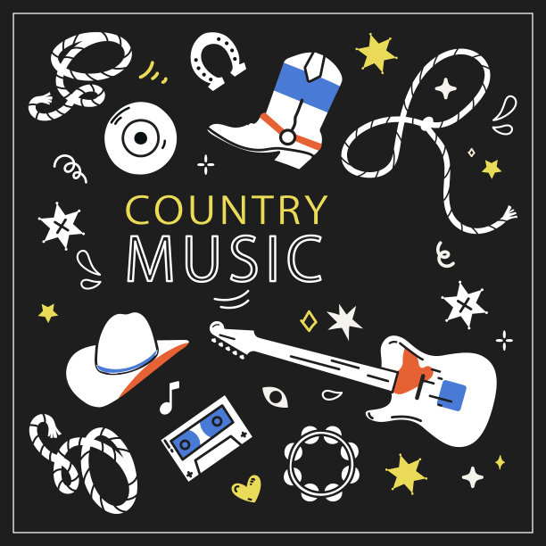 手绘乡村音乐图片下载