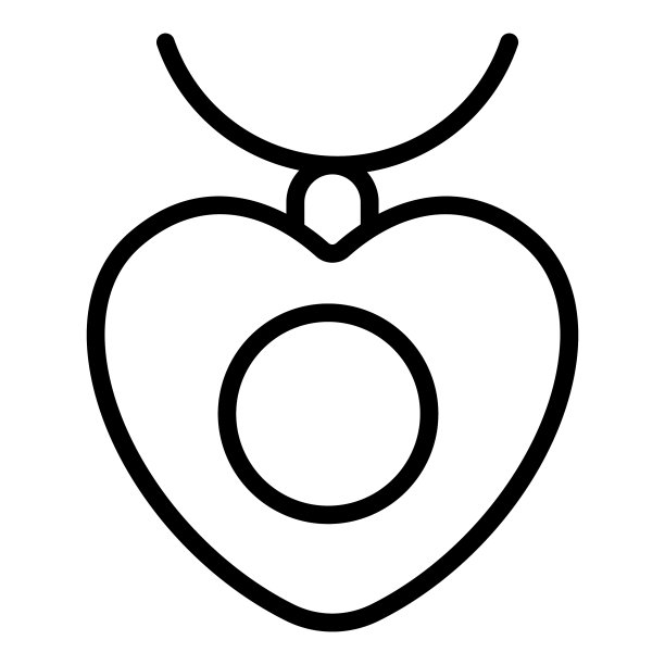 无颈珠宝心形简单线条图标图片下载