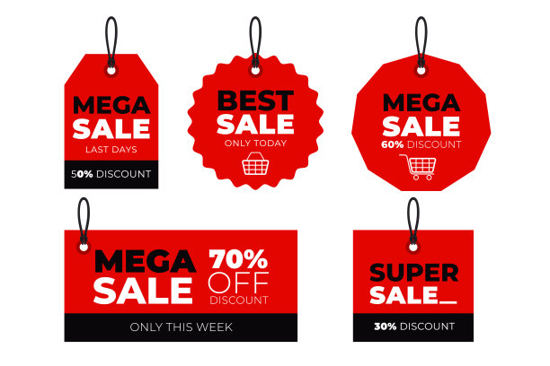 平面设计销售标签集图片下载