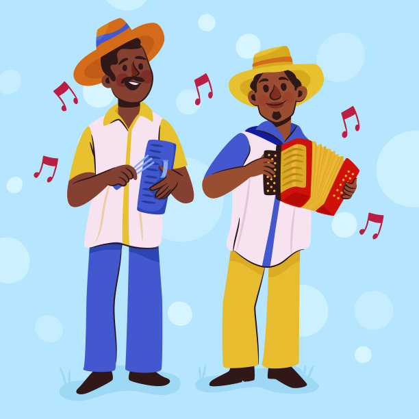 手绘拉丁乐队图片下载