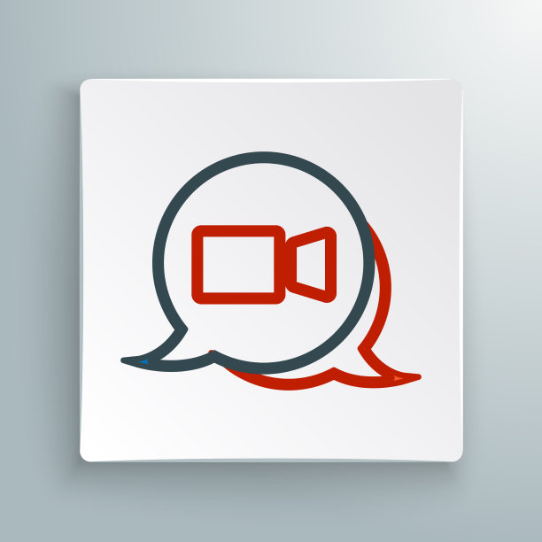 线路视频聊天会议图标隔离在白色上图片下载