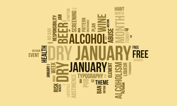 干燥一月世界云背景。饮酒或健康意识矢量插图设计概念。图片下载