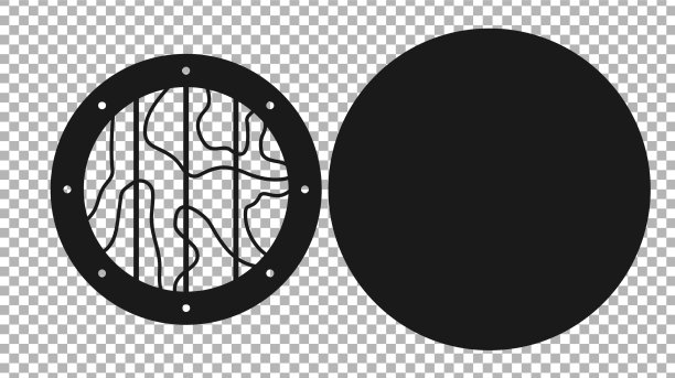 黑色圆形木盾图标隔离上图片下载