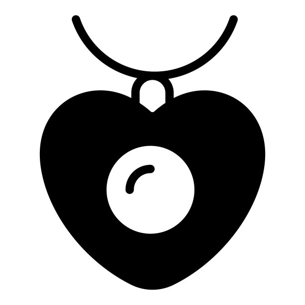 无颈珠宝心形黑色图标图片下载