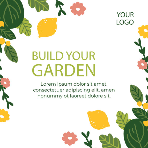 手绘园林设计模板图片下载