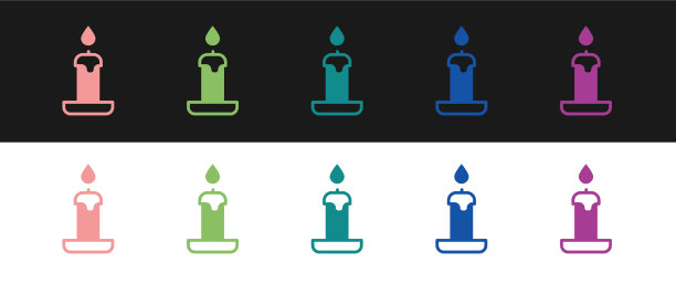 在烛台图标上设置燃烧的蜡烛图片下载