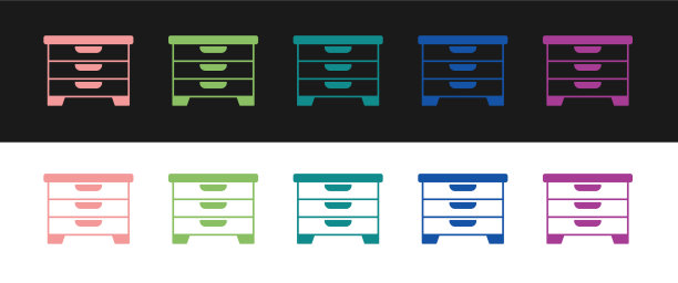 设置抽屉柜图标隔离在黑色和图片下载
